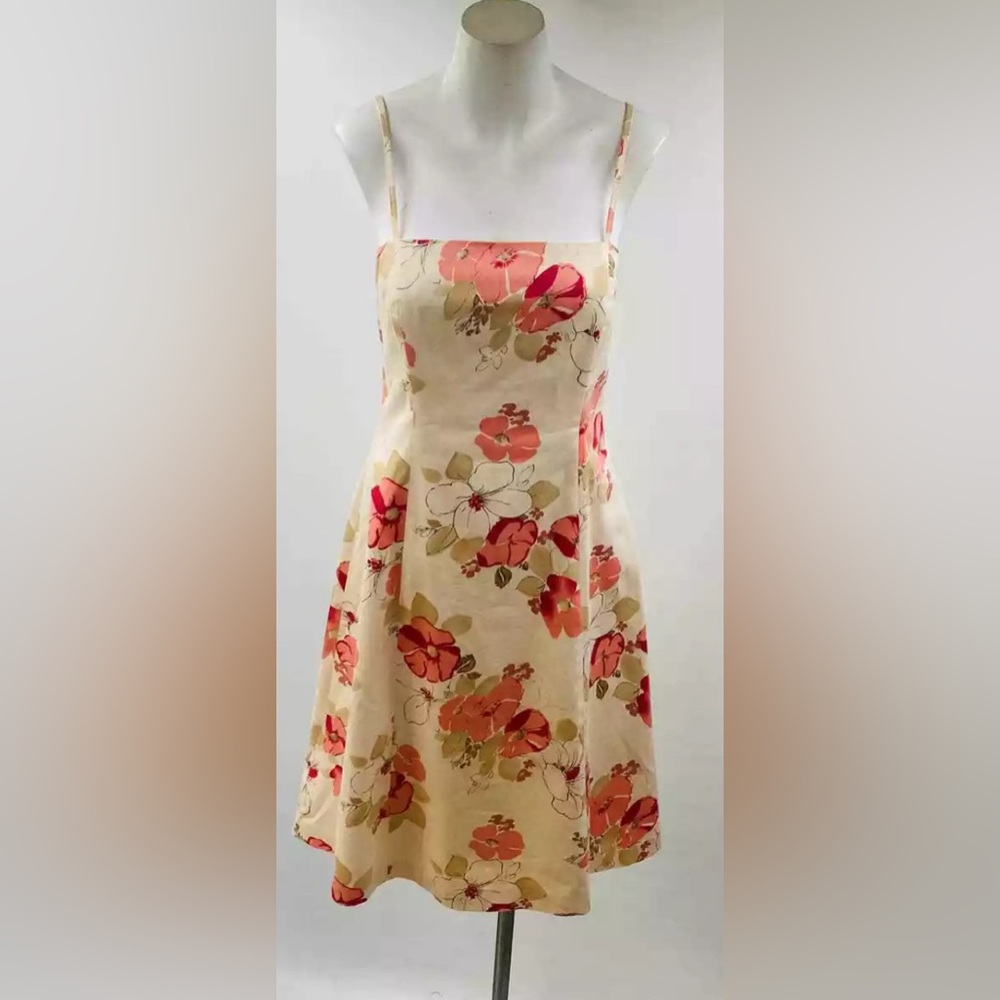 Banana Republic Women’s Stretch Sleeveless Floral A-line Dress Spaghetti…